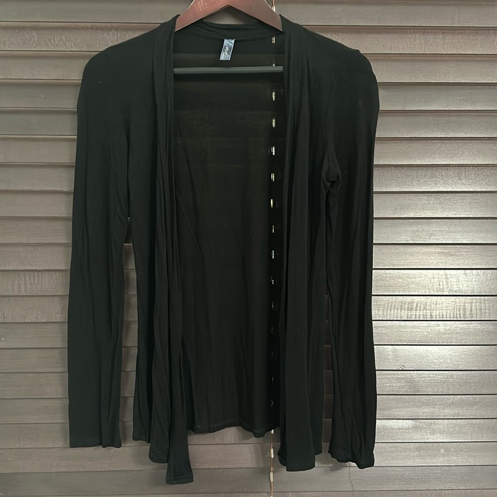 Lightweight, long sleeves, open front, black, cardigan